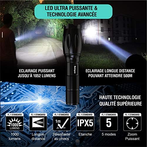 Torche LED Rechargeable Ultra Puissante avec Zoom