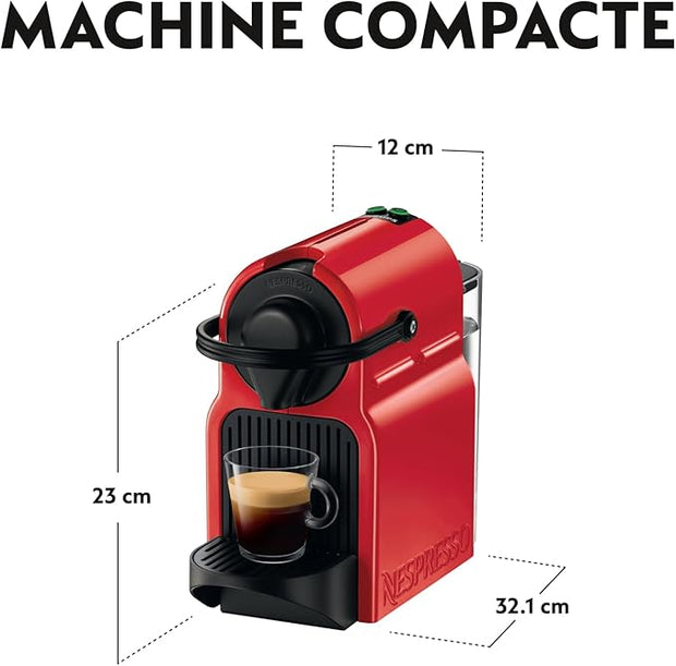 Nespresso™ Krups Macchina da Caffè Inissia Rossa & 100 Capsule in Omaggio