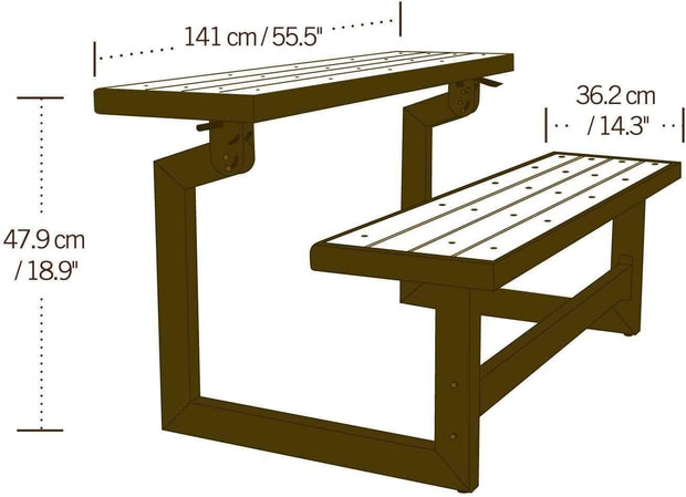 Banc Convertible Lifetime - 140 cm De Long