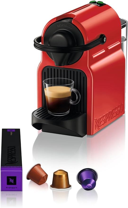 Nespresso™ Krups Macchina da Caffè Inissia Rossa & 100 Capsule in Omaggio