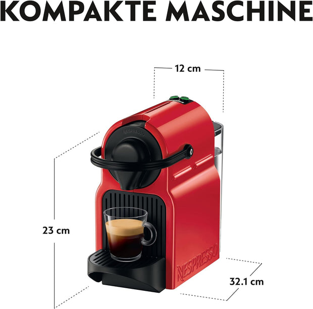 Nespresso.de Krups Kaffeemaschine Inissia Rot & 100 kostenlose Kapseln