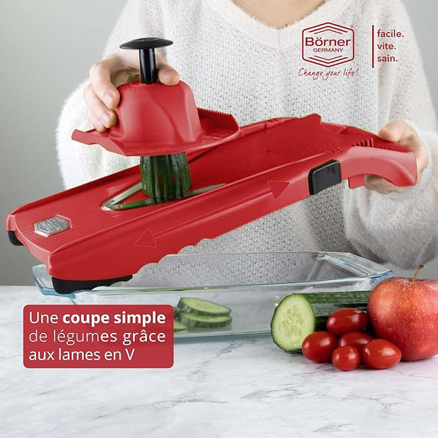 Börner V5 PowerLine Coupe-légumes Set 4 pcs. de base (Rouge)