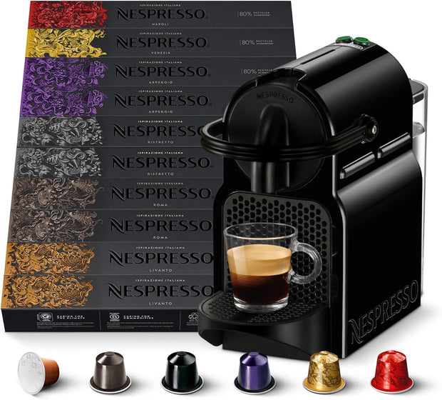 Nespresso™ Krups Macchina da Caffè Inissia Rossa & 100 Capsule in Omaggio