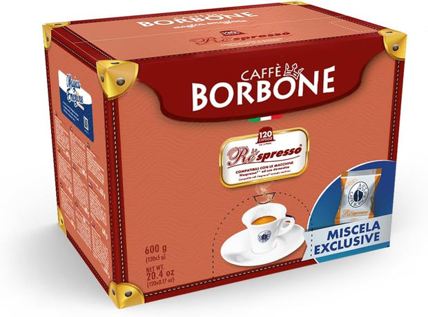 Caffè Borbone Respresso, Miscela - 120 Capsule - Compatibili con le Macchine ad uso domestico Nespresso